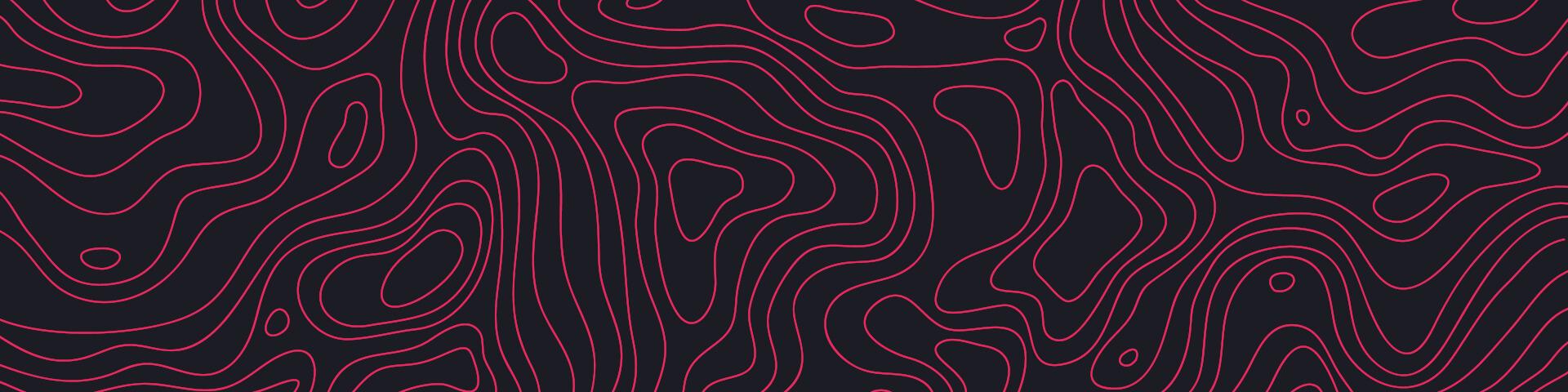 Abstract pattern of wavy, interconnected pink lines on a dark background, resembling a topographic map.